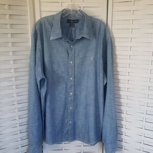 Ralph Lauren Light Blue Chambray Casual Shirt XXL